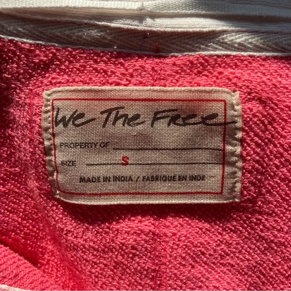 Free People We The Free Clean Prep Pink Long Sleeve Oversized Polo size Small - Picture 9 of 10